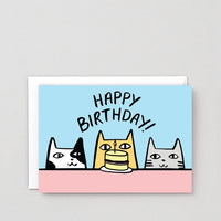 'Happy Birthday Cats' Greetings Card by WRAP