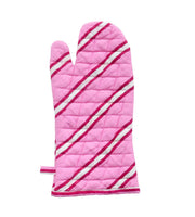 Raspberry Stripe Oven Mitt by mosey me