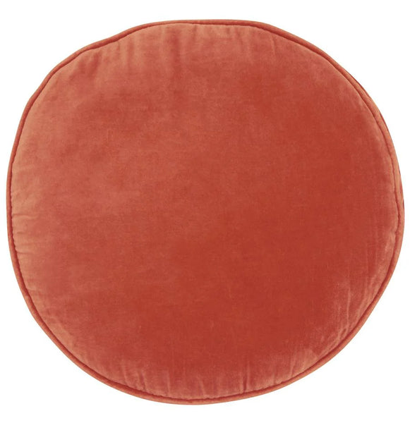 CLAY VELVET PENNY ROUND CUSHION with insert