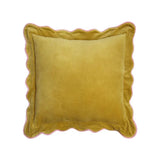 Velvet Scalloped Cushion - Tawny Olive by Mosey Me