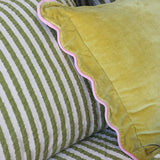 Velvet Scalloped Cushion - Tawny Olive by Mosey Me